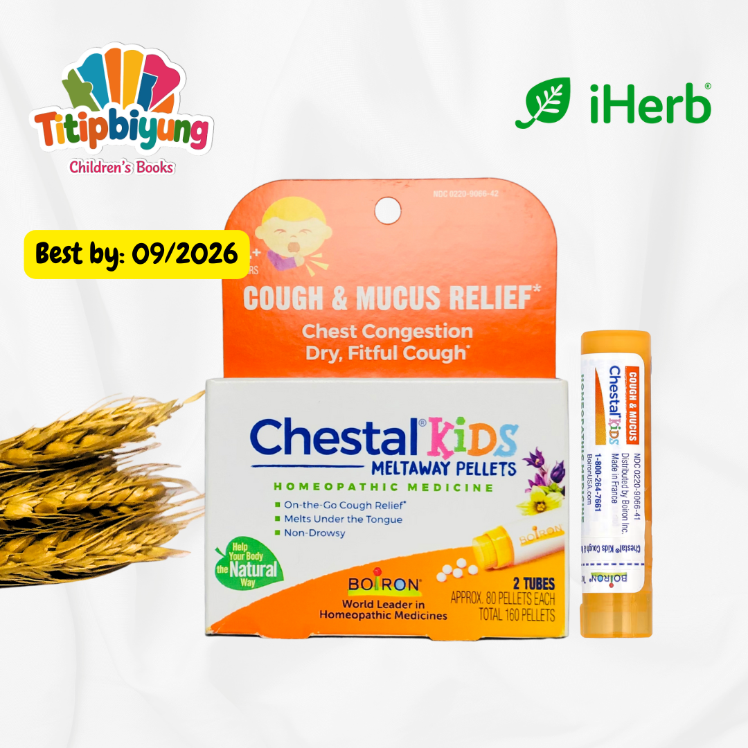 Boiron, Chestal Kids Meltaway Pellets, Cough & Mucus Relief, 4+ Years, 1 Tubes, Approx. 80 Pellets Each